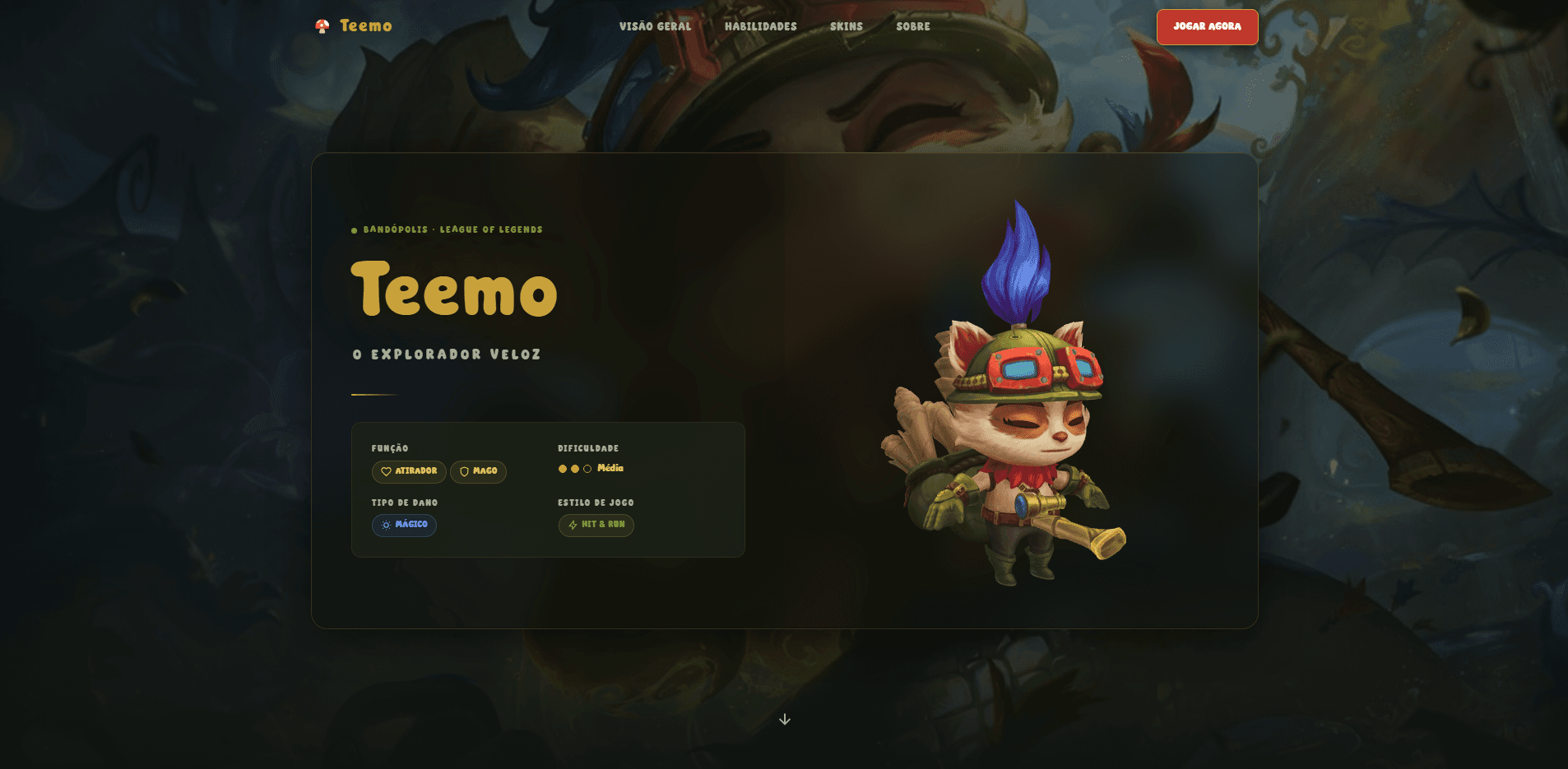 Página inicial de Teemo LoL